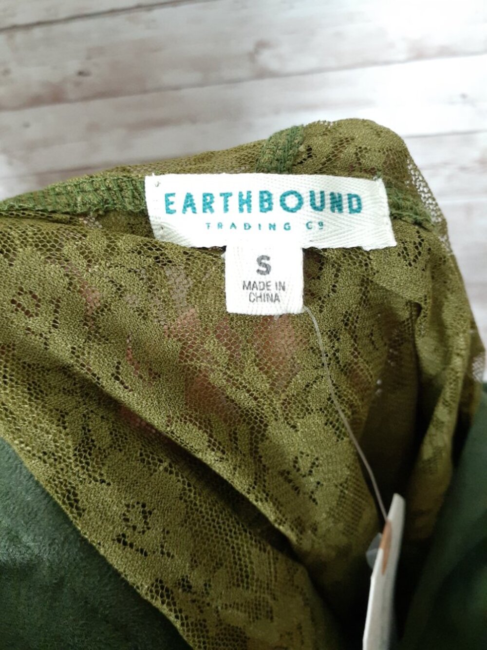 Earthbound Trading Fairy Vest S Hooded Lace Up Green Festival Ren Fair 959A - Picture 7 of 8